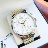 Tissot T Classic Tradition Chronograph White Dial Two Tone Steel Strap Watch For Men - T063.617.22.037.00 Authentic Buy Shop Now