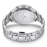 Swarovski Octea Lux Sport Chronograph Black Dial Silver Steel Strap Watch for Women - 5610520