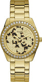 Guess G Twist Diamonds Gold Dial Gold Steel Strap Watch For Women - W1201L2 Authentic Buy Shop Now