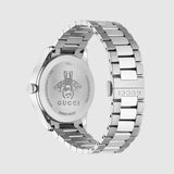 Gucci G Timeless Black Dial Silver Steel Strap Watch For Women - YA126573A Authentic Buy Shop Now