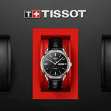 Tissot Automatics III Day Date Black Dial Black Leather Strap Watch For Men - T065.430.16.051.00 Authentic Buy Shop Now