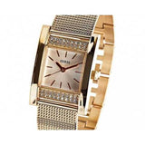 Guess Nouveau Diamonds Gold Dial Gold Mesh Bracelet Watch for Women - W0127L2 Authentic Buy Shop Now
