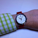 Tissot Quickster Chronograph NBA Chicago Bulls White Dial Red NATO Strap Watch For Men - T095.417.17.037.04 Authentic Buy Shop Now