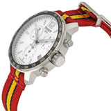 Tissot Quickster Chronograph NBA Miami Heat Edition White Dial Two Tone NATO Strap Watch for Men - T095.417.17.037.08 Authentic Buy Shop Now