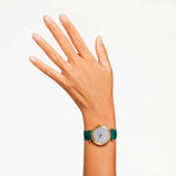 Swarovski Crystalline Wonder Silver Dial Green Leather Strap Watch for Women - 5656893 Authentic Buy Shop Now