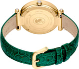 Swarovski Crystalline Wonder Silver Dial Green Leather Strap Watch for Women - 5656893 Authentic Buy Shop Now