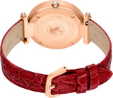 Swarovski Crystalline Wonder Silver Dial Red Leather Strap Watch for Women - 5656905 Authentic Buy Shop Now