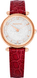 Swarovski Crystalline Wonder Silver Dial Red Leather Strap Watch for Women - 5656905 Authentic Buy Shop Now