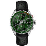 Tag Heuer Formula 1 Calibre 16 Automatic Chronograph Green Dial Black Leather Strap Watch for Men - CAZ2016.FC6473 Authentic Buy Shop Now