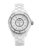 Chanel J12 Diamonds Quartz Mother of Pearl White Dial White Steel Strap Watch for Women - J12 H2570 Authentic Buy Shop Now