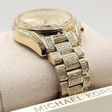 Michael Kors Mini Bradshaw Crystals Gold Dial Gold Steel Strap Watch For Women - MK6494 Authentic Buy Shop Now