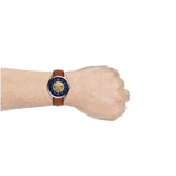 Fossil Neutra Automatic Luggage Skeleton Blue Dial Brown Leather Strap Watch for Men - ME3160 Authentic Buy Shop Now