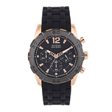 Guess Caliber Chronograph Black Dial Black Rubber Strap Watch for Men - W0864G2 Authentic Buy Shop Now