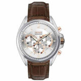 Hugo Boss Driver Quartz Silver Dial Brown Leather Strap Watch For Men - HB1512881 Authentic Buy Shop Now