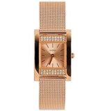 Guess Nouveau Diamonds Rose Gold Dial Rose Gold Mesh Bracelet Watch for Women - W0127L3 Authentic Buy Shop Now