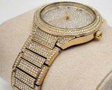 Michael Kors Kerry Crystals Gold Dial Gold Steel Strap Watch For Women - MK3360 Authentic Buy Shop Now