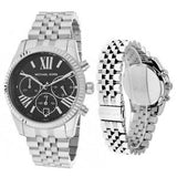 Michael Kors Runway Chronograph Black Dial Silver Steel Strap Watch For Women - MK5708 Authentic Buy Shop Now