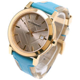 Burberry The City Gold Dial Blue Leather Strap Watch for Women - BU9018 Authentic Buy Shop Now