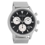 Movado Heritage Calendoplan Chronograph Black Dial Silver Mesh Strap Watch for Men - 3650097 Authentic Buy Shop Now