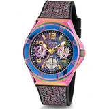 Guess Multifunction Analog Purple Dial Black Rubber Strap Watch For Women - GW0620L4 Authentic Buy Shop Now