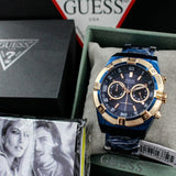 Guess Jolt Analog Blue Dial Blue Steel Strap Watch for Men - W0377G4 Authentic Buy Shop Now