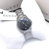 Gucci G Timeless Grey Dial Silver Steel Strap Watch For Women - YA126522 Authentic Buy Shop Now