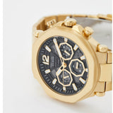 Guess Edge Chronograph Black Dial Gold Steel Strap Watch For Men - GW0539G2 Authentic Buy Shop Now