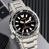 Citizen Promaster 200M Diver Fugu Asian Limited Edition Black Dial Silver Steel Strap Watch For Men - NY0090-86E Authentic Buy Shop Now