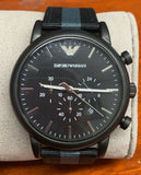 Emporio Armani Luigi Chronograph Quartz Black Dial Two Tone Nylon Strap Watch For Men - AR1948 Authentic Buy Shop Now