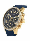 Guess Sunrise Blue Dial with Diamonds Blue Rubber Strap Watch For Women - W0616L2 Authentic Buy Shop Now