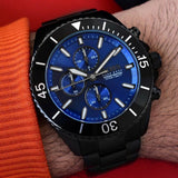 Hugo Boss Ocean Edition Navy Blue Dial Black Steel Strap Watch for Men - 1513743 Authentic Buy Shop Now