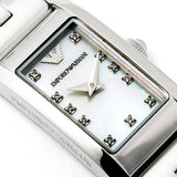 Emporio Armani Donna Mother Of Pearl White Dial Silver Steel Strap Watch for Women - AR3167 Authentic Buy Shop Now