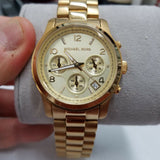 Michael Kors Runway Gold Dial Gold Stainless Steel Strap Watch for Women - MK5055 Authentic Buy Shop Now