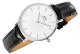 Daniel Wellington Classic Petite Reading White Dial Black Leather Strap Watch For Women - DW00100185 Authentic Buy Shop Now