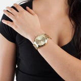 Michael Kors Slim Runway Gold Dial Gold Stainless Steel Strap Watch for Women - MK3179 Authentic Buy Shop Now