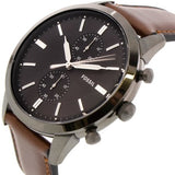 Fossil Townsman Chronograph Gray Dial Brown Leather Strap Watch for Men - FS5522 Authentic Buy Shop Now