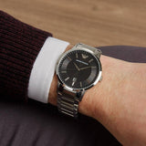 Emporio Armani Sportivo Black Dial Silver Stainless Steel Watch For Men - AR2457 Authentic Buy Shop Now