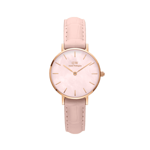 Daniel Wellington Petite Rouge Pink Dial Pink Leather Strap Watch For Women - DW00100511 Authentic Buy Shop Now