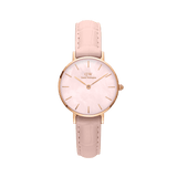 Daniel Wellington Petite Rouge Pink Dial Pink Leather Strap Watch For Women - DW00100511 Authentic Buy Shop Now