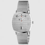 Gucci Grip Quartz Silver Dial Silver Steel Strap Watch For Women - YA157410 Authentic Buy Shop Now