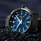 Citizen Eco Drive Blue Dial Black Steel Strap Watch For Men - AW0024-58LB Authentic Buy Shop Now