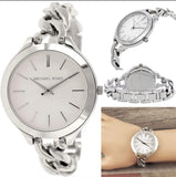 Michael Kors Slim Runway Silver Dial Silver Steel Strap Watch for Women - MK3279 Authentic Buy Shop Now