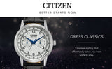 Citizen Eco Drive Silver Dial Black Leather Strap Watch For Men - AO9000-06B Authentic Buy Shop Now