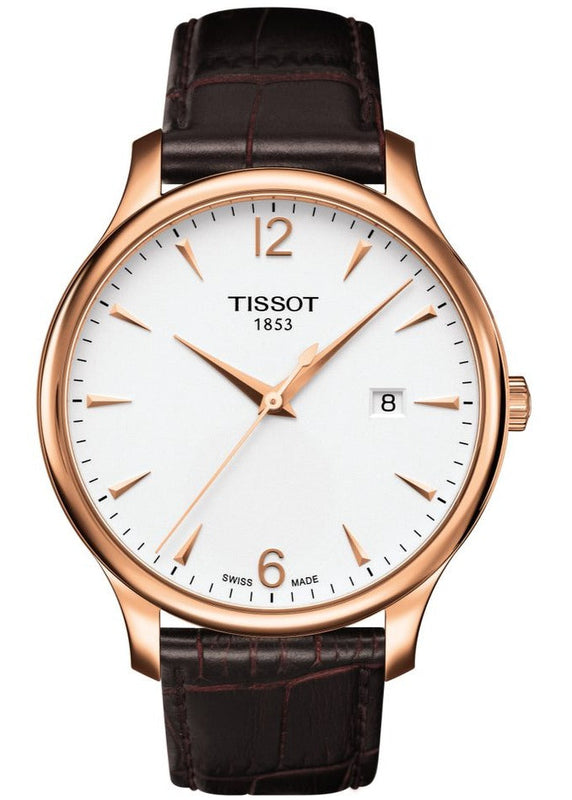 Tissot T Classic Tradition White Dial Brown Leather Strap Watch For Men - T063.610.36.037.00 Authentic Buy Shop Now