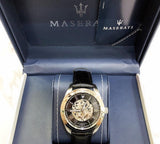 Maserati Traguardo Automatic Black Dial Black Leather Strap Watch For Men - R8871612001 Authentic Buy Shop Now