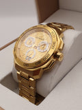Versace Dylos Chronograph Gold Dial Gold Steel Strap Watch for Men - VQC040015 Authentic Buy Shop Now
