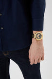 Guess Empire Quartz Black Dial Gold Steel Strap Watch For Men - GW0489G2 Authentic Buy Shop Now