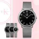 Calvin Klein Minimal Black Dial Silver Mesh Bracelet Watch for Men - K3M51151 Authentic Buy Shop Now
