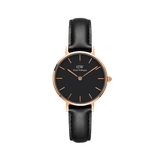 Daniel Wellington Classic Petite Sheffield Black Dial Black Leather Strap Watch For Women - DW00100224 Authentic Buy Shop Now