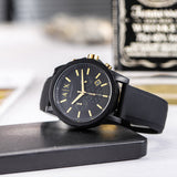 Armani Exchange Outerbanks Chronograph Black Dial Black Steel Strap Watch For Men - AX7105 Authentic Buy Shop Now